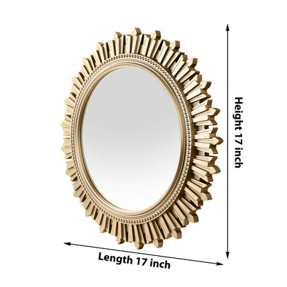 EFINITO Sunburst Wall Mirror, Decorative Framed Mirror for Bathroom, Bedroom, Living Room & Vanity (17 Inch)