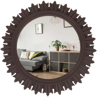 EFINITO Sunburst Wall Mirror, Decorative Framed Mirror for Bathroom, Bedroom, Living Room & Vanity (17 Inch)