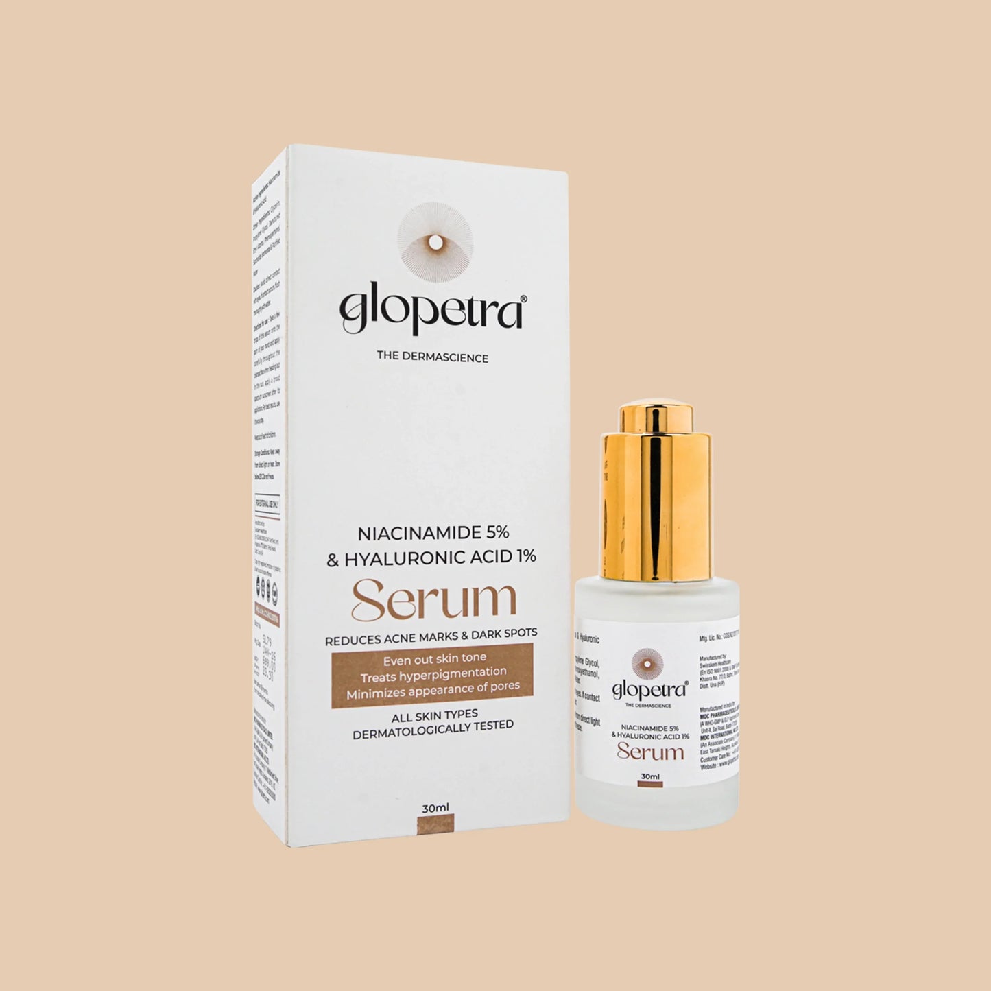 Glopetra Niacinamide & Hyaluronic Acid Serum For Acne & Dark Spots