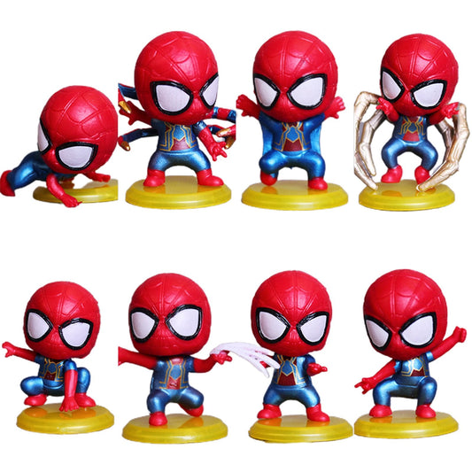 Marval Endgame War Spiderman Set Of 8 Action Figure [5 CM]