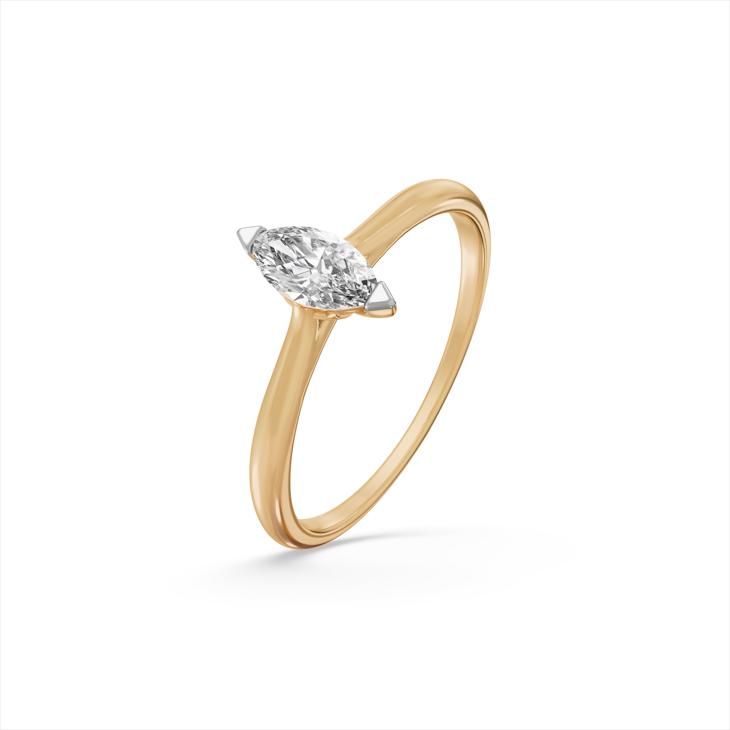 Marquise Solitaire 9KT Gold Laboratory Grown Diamond Ring