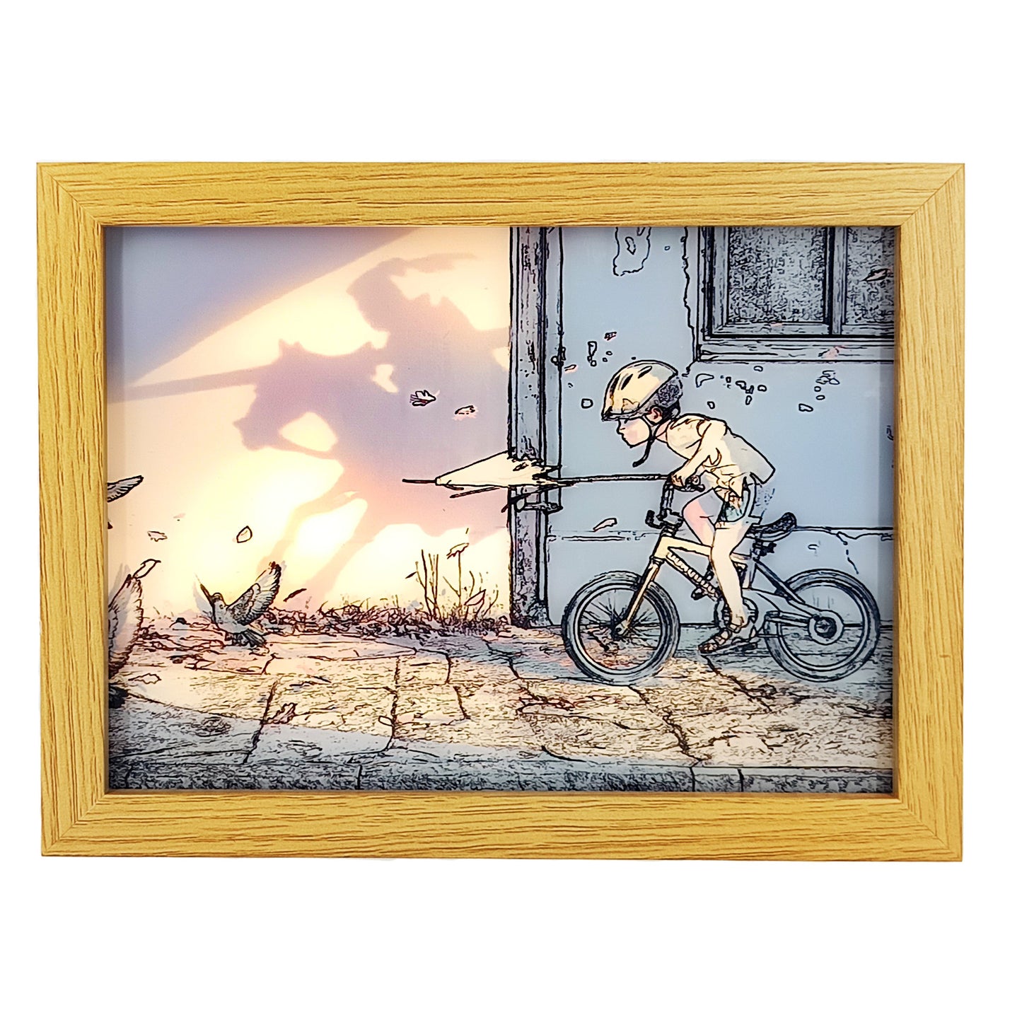Boy Turns Into Warrior Light Photo Frame Decoration | LED Glowing Photo Frame | 22.5 x 17.5 Cms |