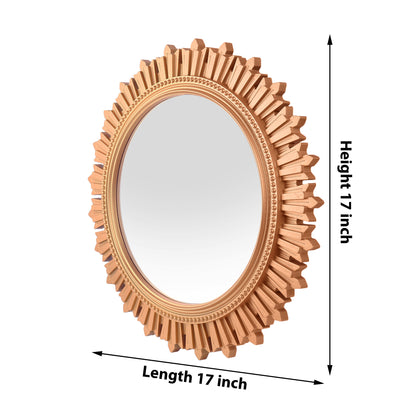 EFINITO Sunburst Wall Mirror, Decorative Framed Mirror for Bathroom, Bedroom, Living Room & Vanity (17 Inch)
