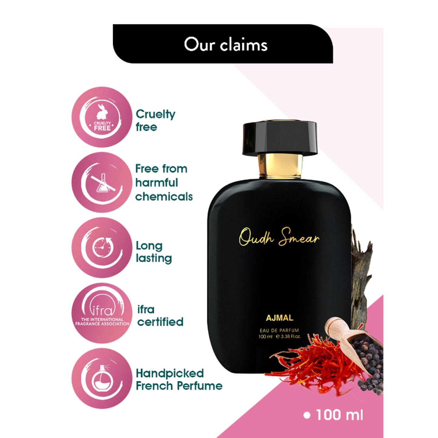 Ajmal India Artisan Oudh Smear Exquisite Handpicked Luxury Perfume For Men