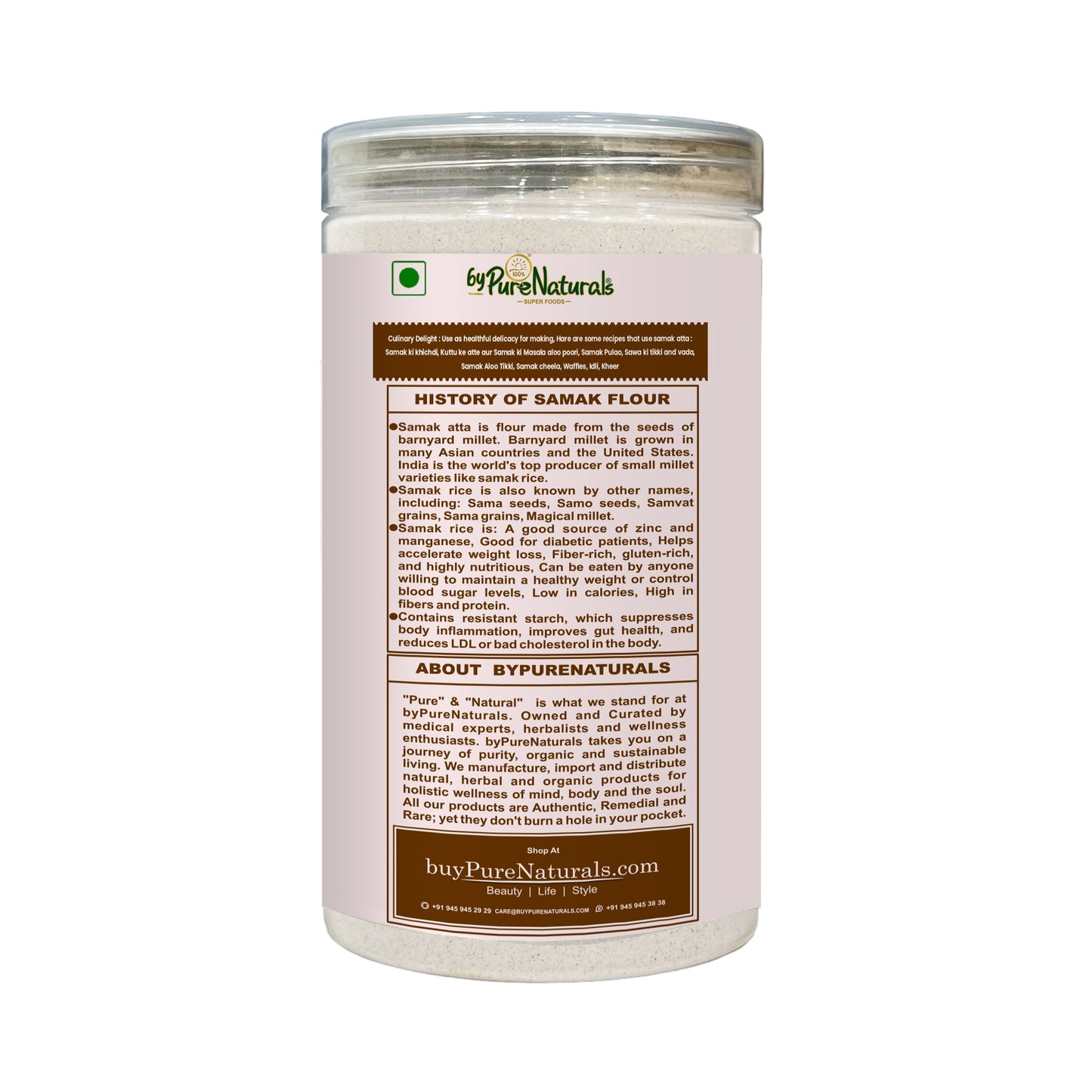 byPureNaturals Sama Rice Atta (Barnyard Millet Flour)