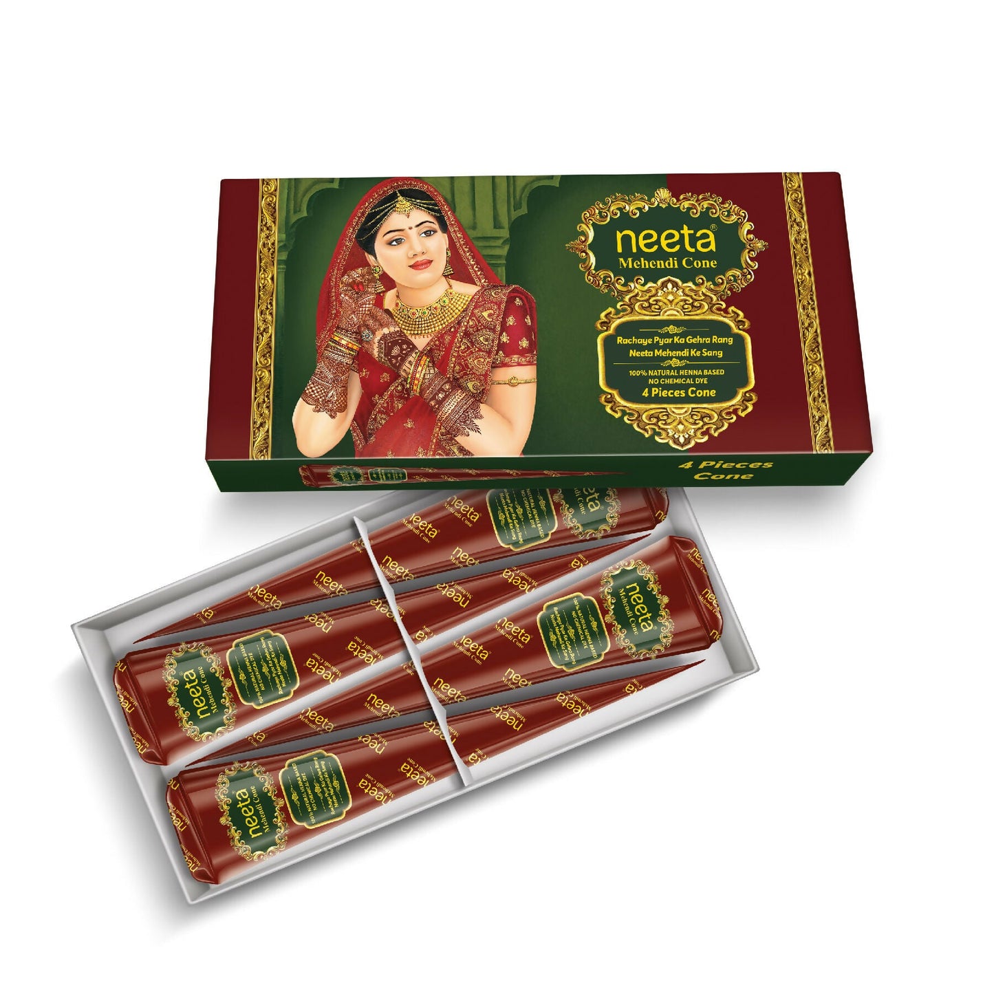 Neeta Mehendi Cone for Hand Design  4 Henna Cones