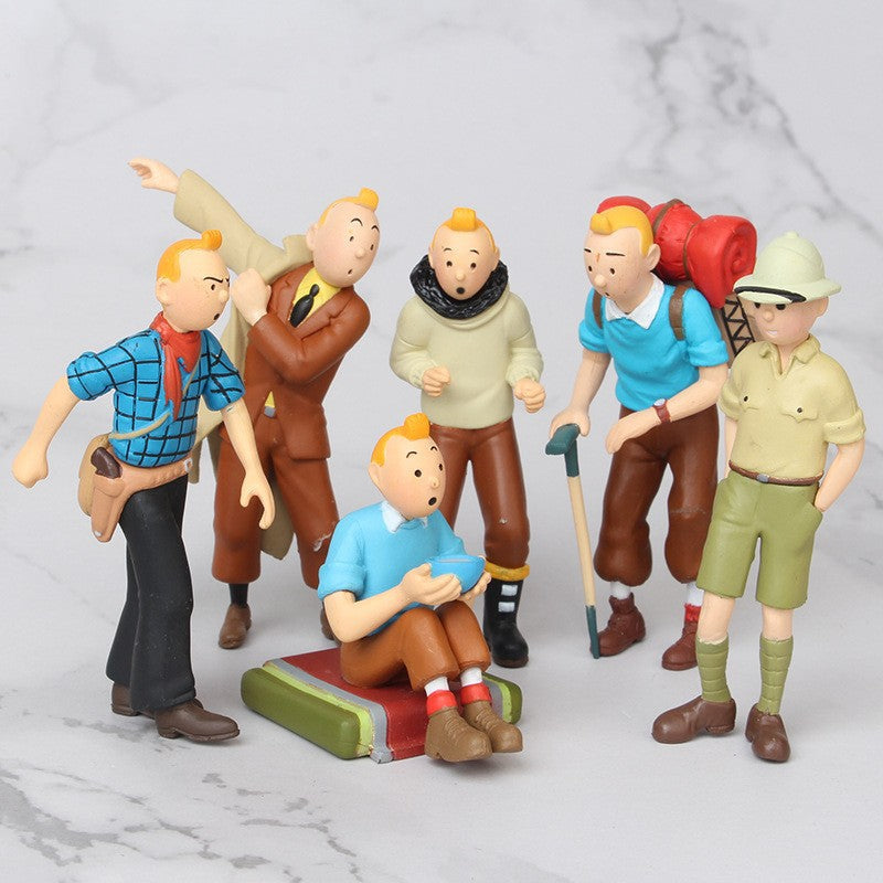 Tintin Adventures | Set of 6 Action Figures Set B | 10 Cms |