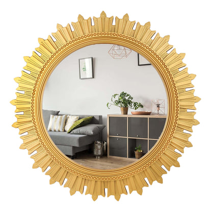 EFINITO Sunburst Wall Mirror, Decorative Framed Mirror for Bathroom, Bedroom, Living Room & Vanity (17 Inch)