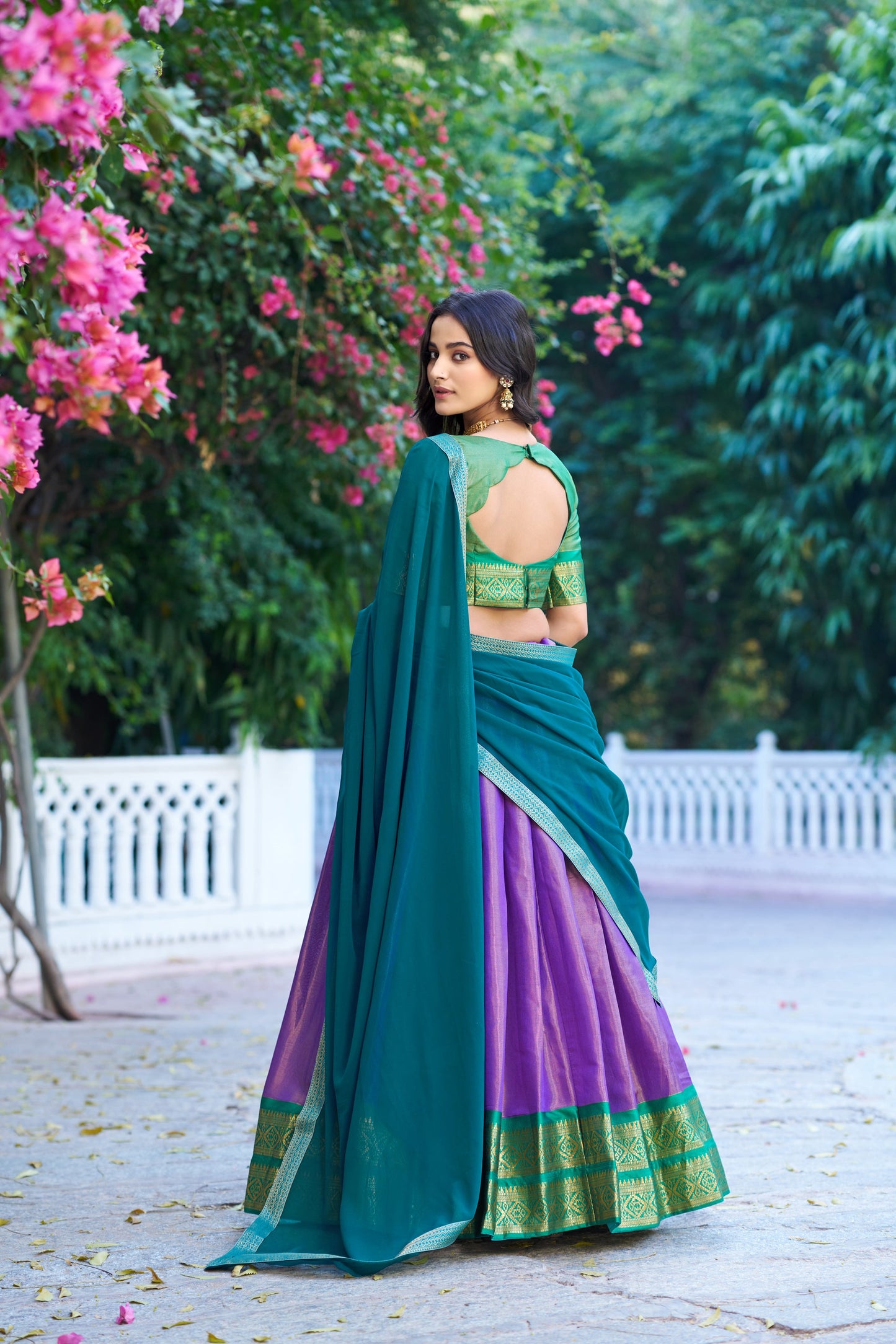 Lorenvalley Fashion Lavender Kanchipuram Zari Weaving Work Lehenga Choli with Dupatta