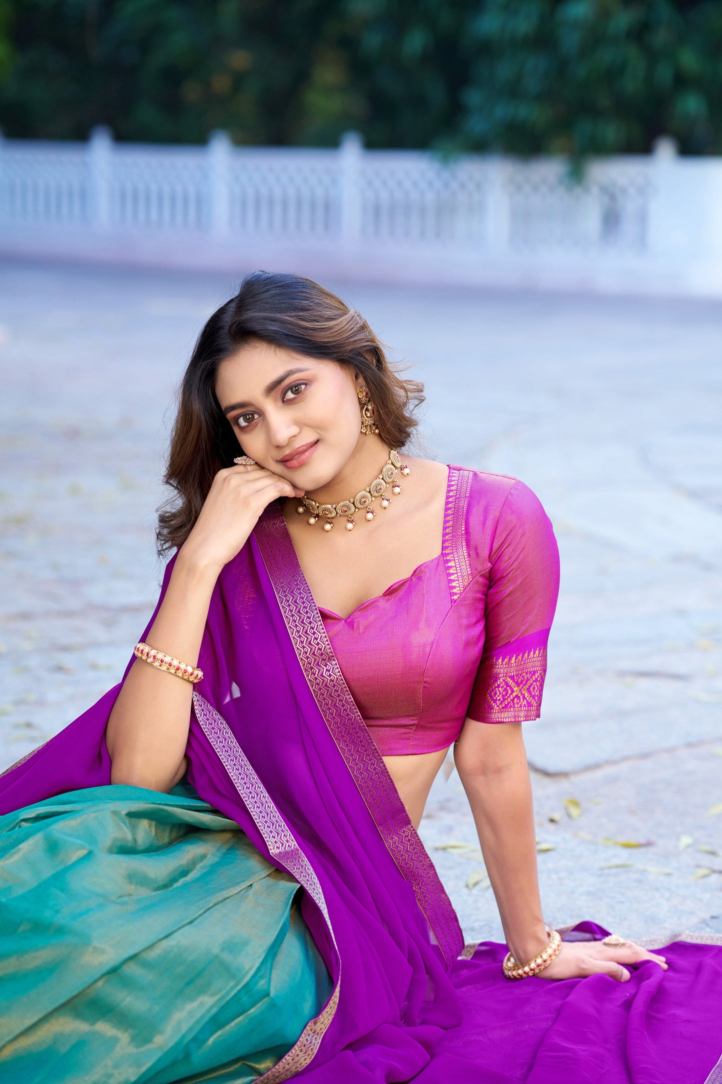 Lorenvalley Fashion Skyblue Kanchipuram Zari Weaving Work Lehenga Choli with Dupatta