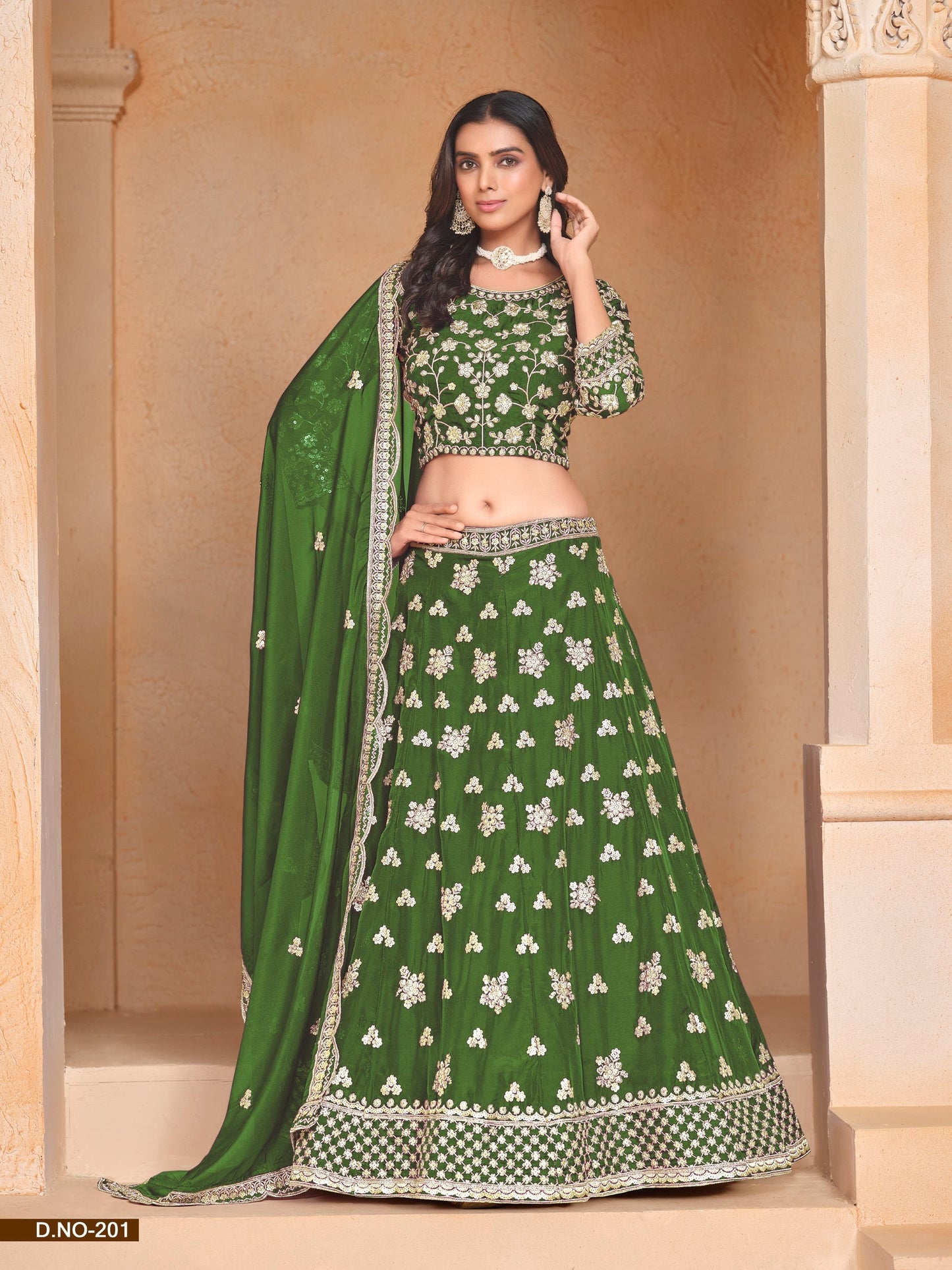 Anaita Green Embroidered Heavy Organza Designer Lehenga With Blouse