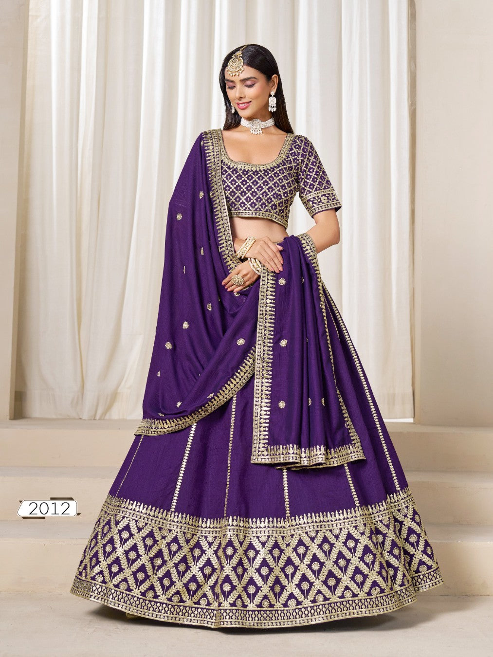 Anaita Purple Embroidered Art Silk Designer Lehenga Choli
