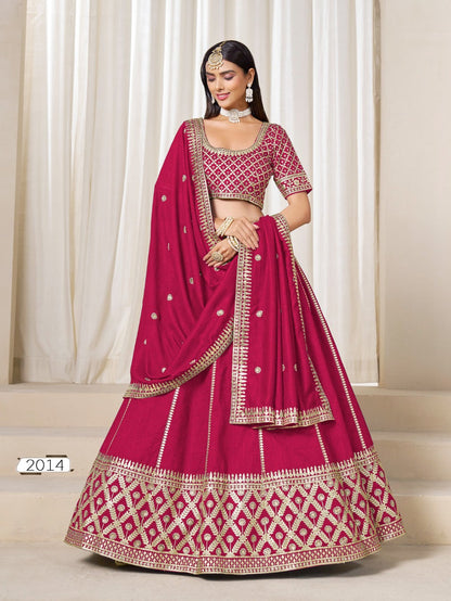 Anaita Red Embroidered Art Silk Designer Lehenga Choli