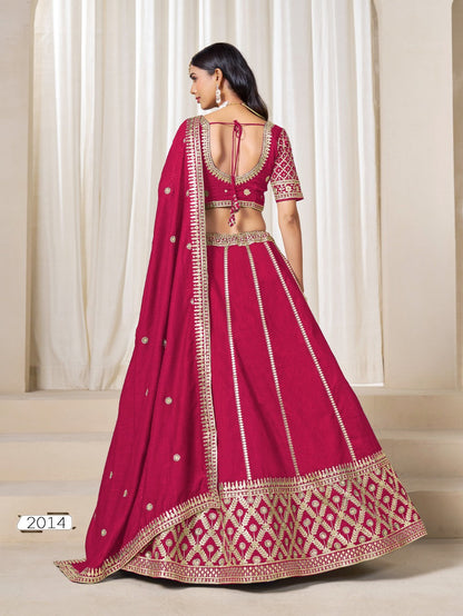 Anaita Red Embroidered Art Silk Designer Lehenga Choli