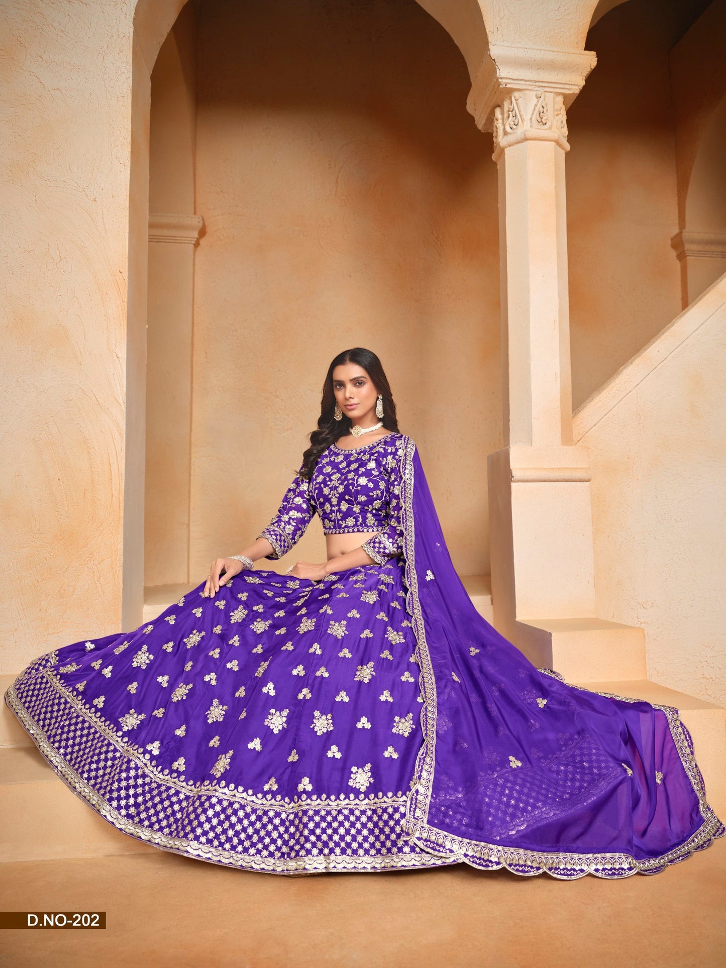 Anaita Lavender Embroidered Heavy Organza Designer Lehenga With Blouse