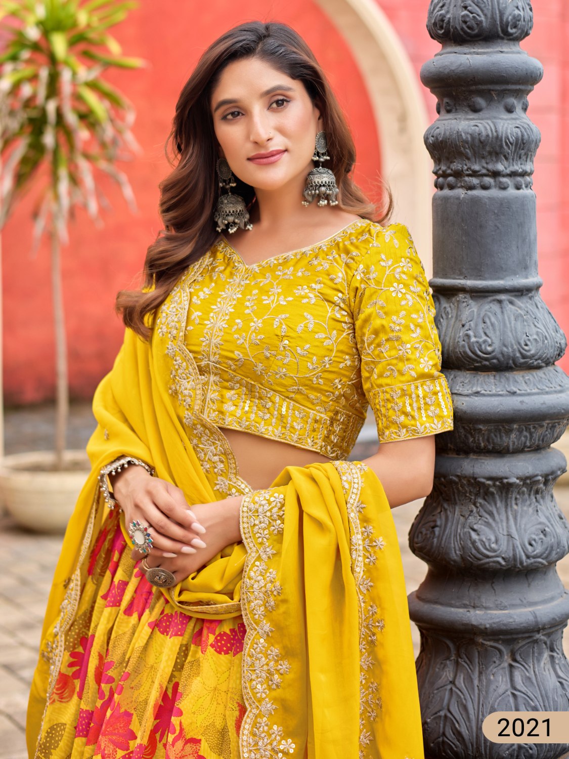 Anaita Yellow Art Silk Lehenga Choli With Tabby Silk Print