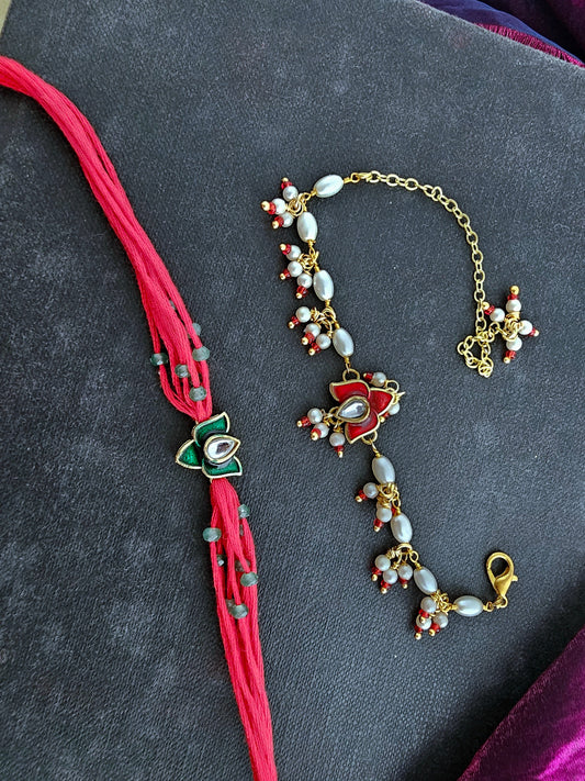 The Crimson Blossom Rakhi Combo