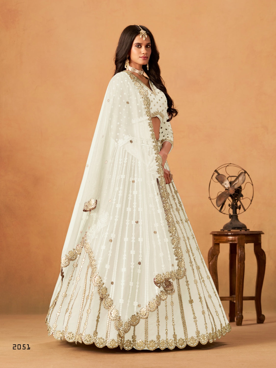 Anaita White Art Silk Lehenga Choli With Embroidery Work