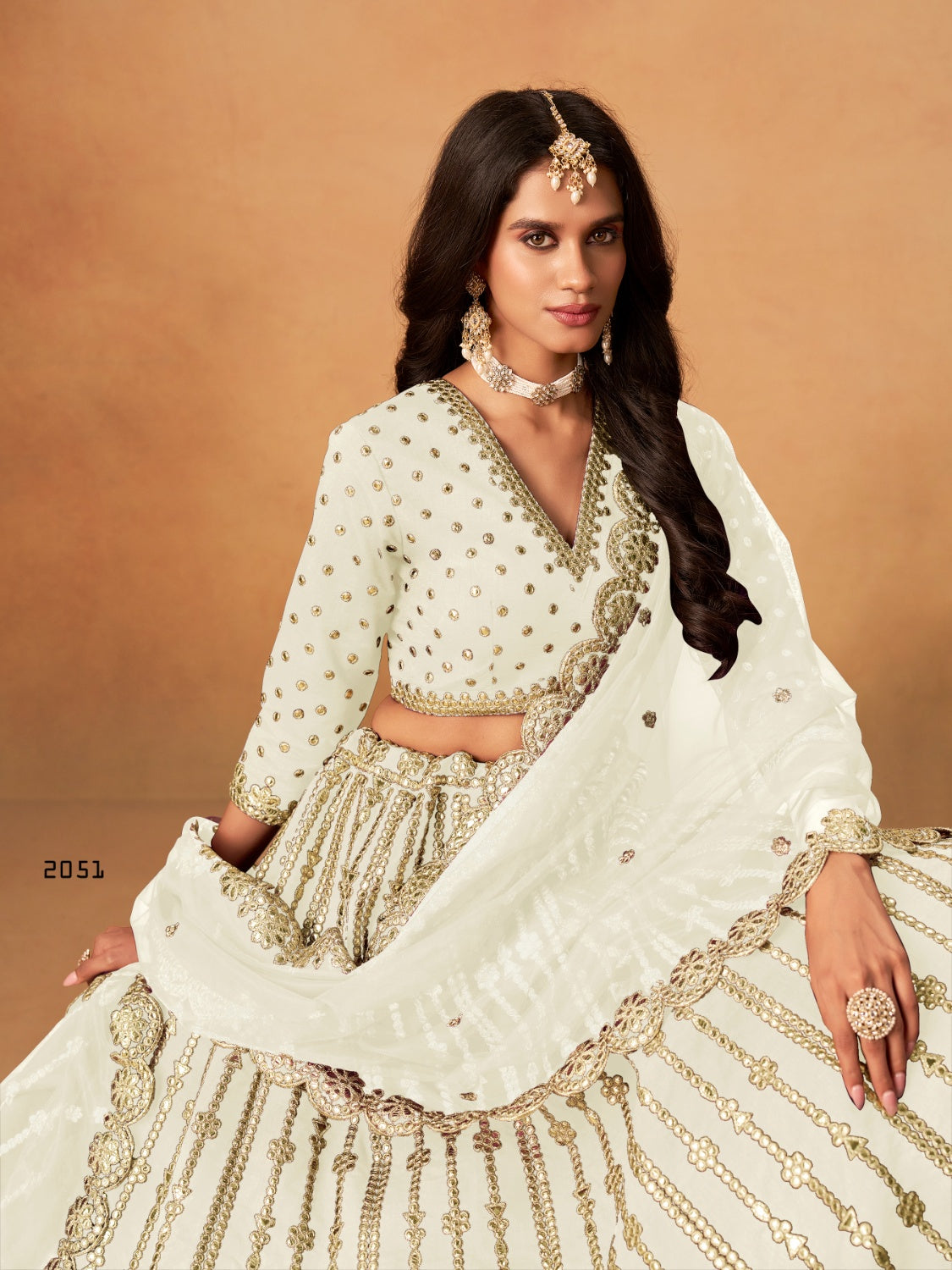 Anaita White Art Silk Lehenga Choli With Embroidery Work