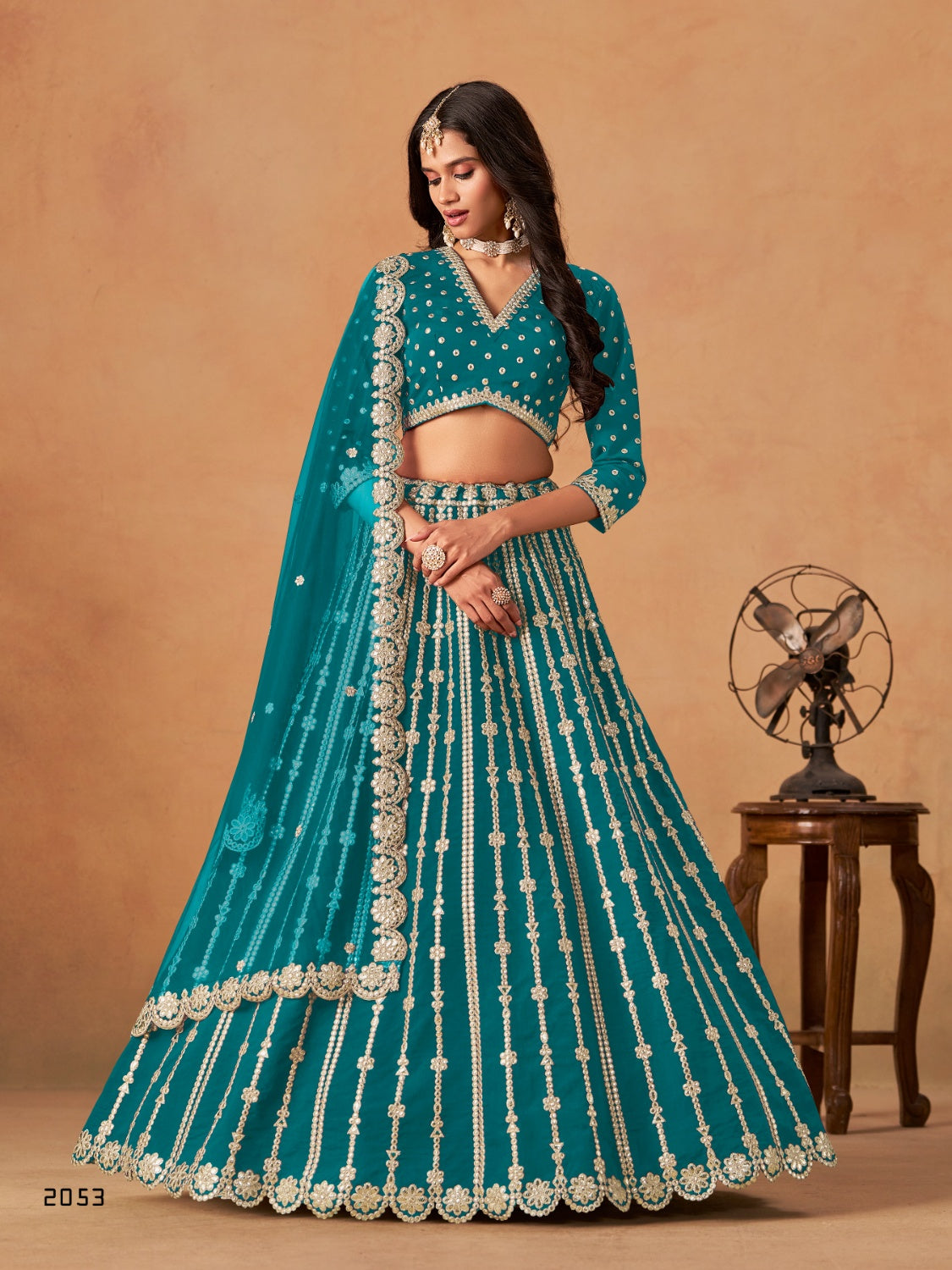 Anaita Teal Green Art Silk Lehenga Choli With Embroidery Work