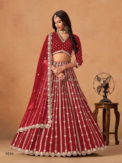 Anaita Red Art Silk Lehenga Choli With Embroidery Work