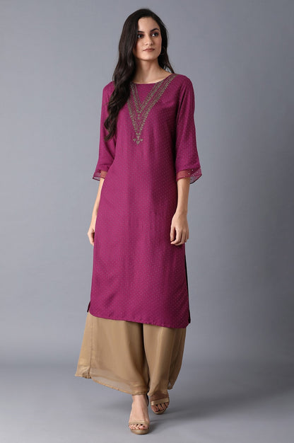 W for Woman Purple Glitter kurta