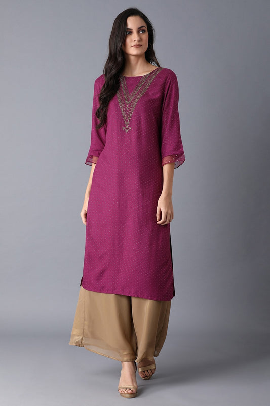 W for Woman Purple Glitter kurta