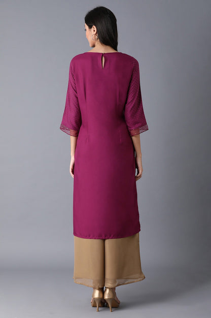 W for Woman Purple Glitter kurta