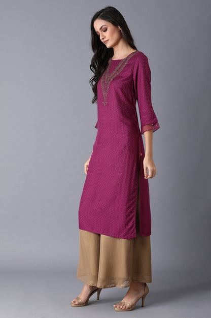 W for Woman Purple Glitter kurta