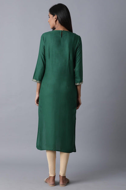 W for Woman Teal Mock Layer kurta