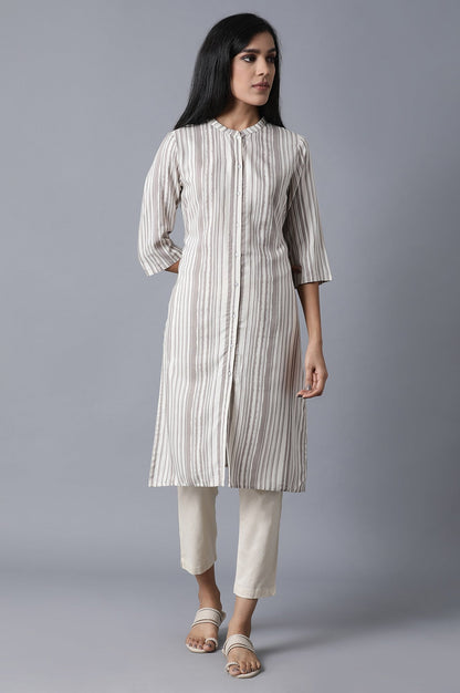 W for Woman Ecru Straight Kurta