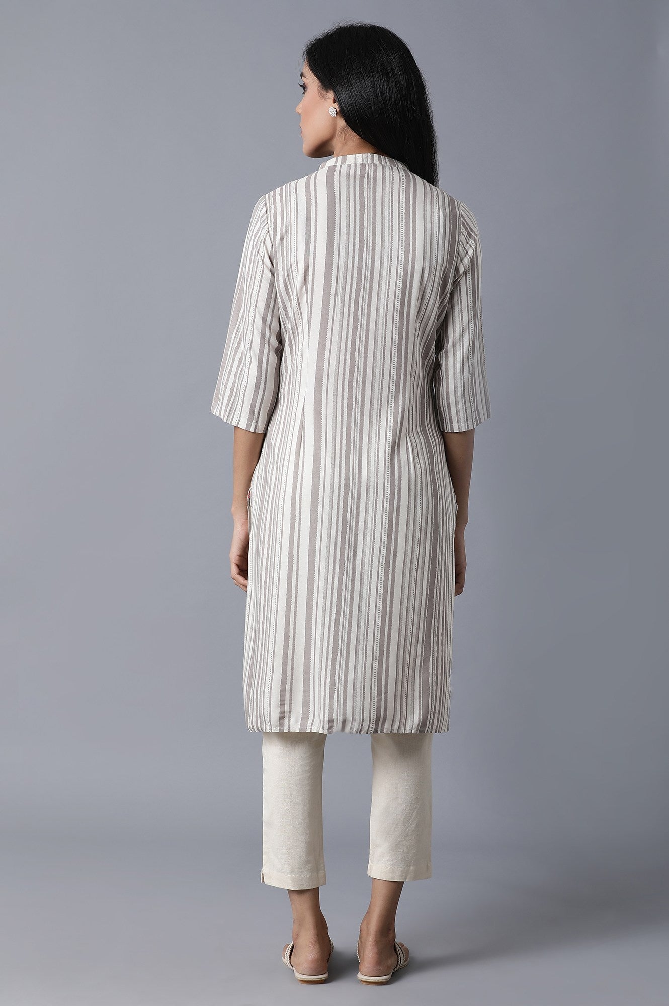 W for Woman Ecru Straight Kurta