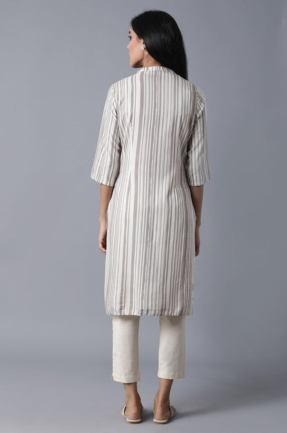 W for Woman Ecru Straight Kurta