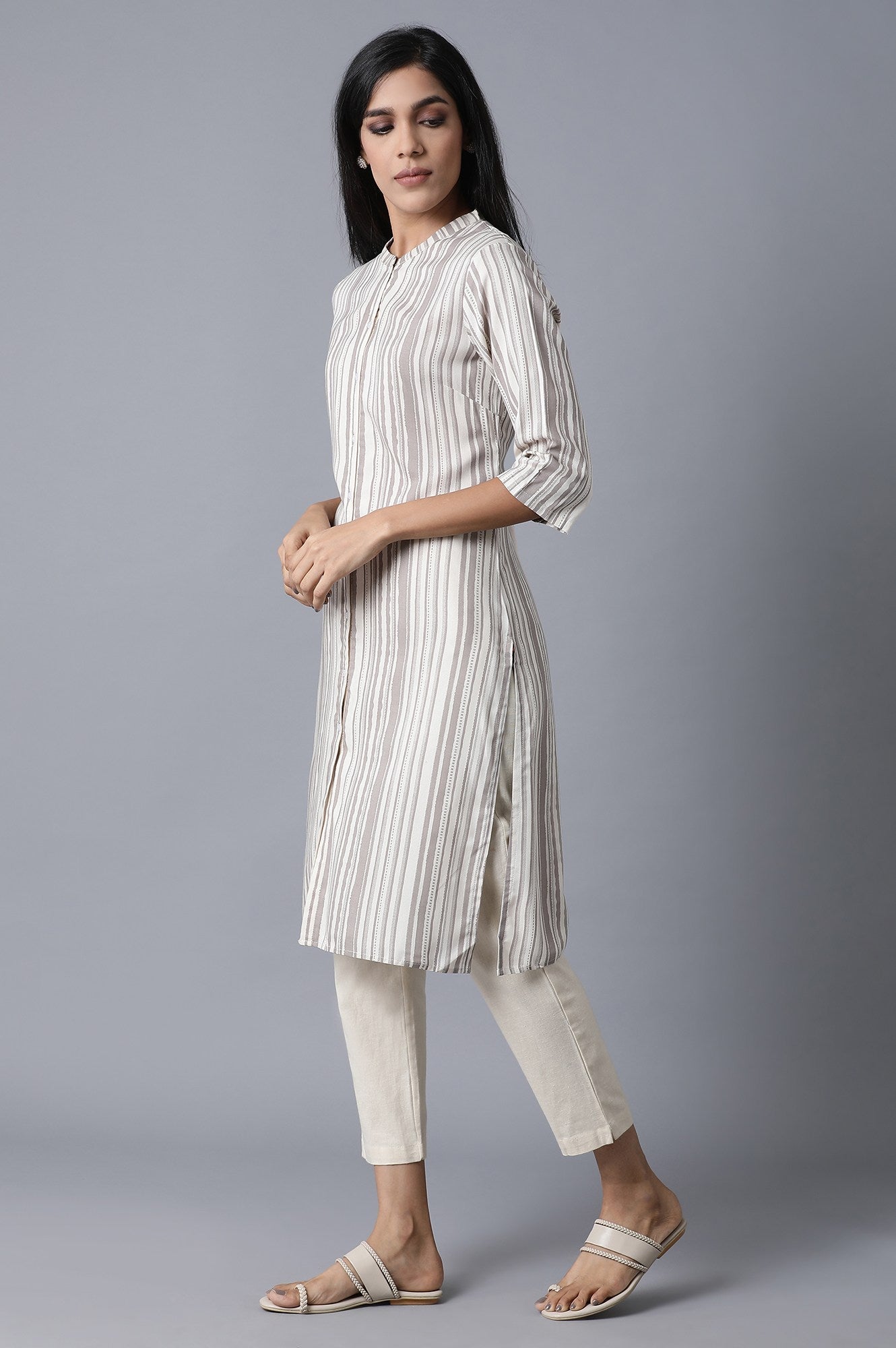 W for Woman Ecru Straight Kurta