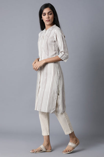 W for Woman Ecru Straight Kurta