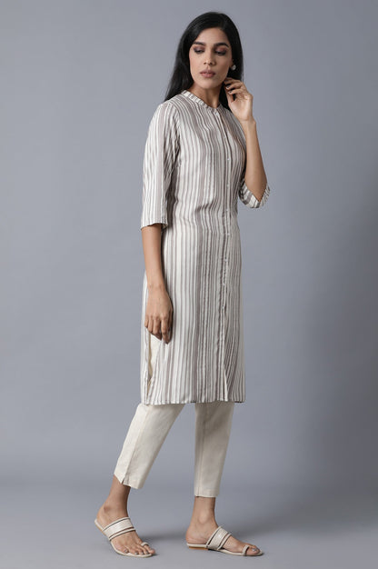 W for Woman Ecru Straight Kurta