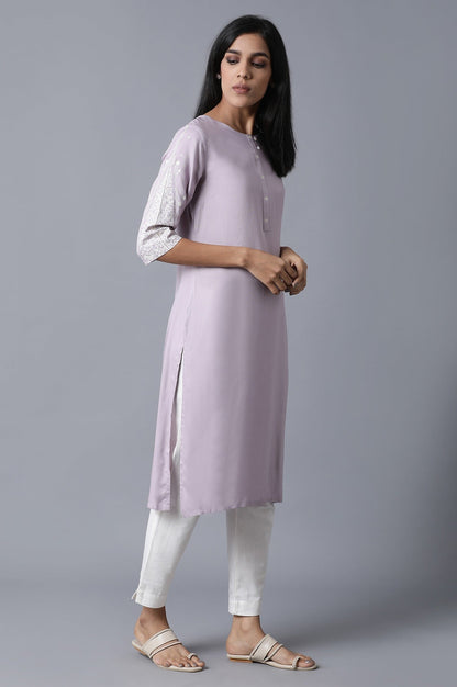 W for Woman Lime Green Polka Print Kurta
