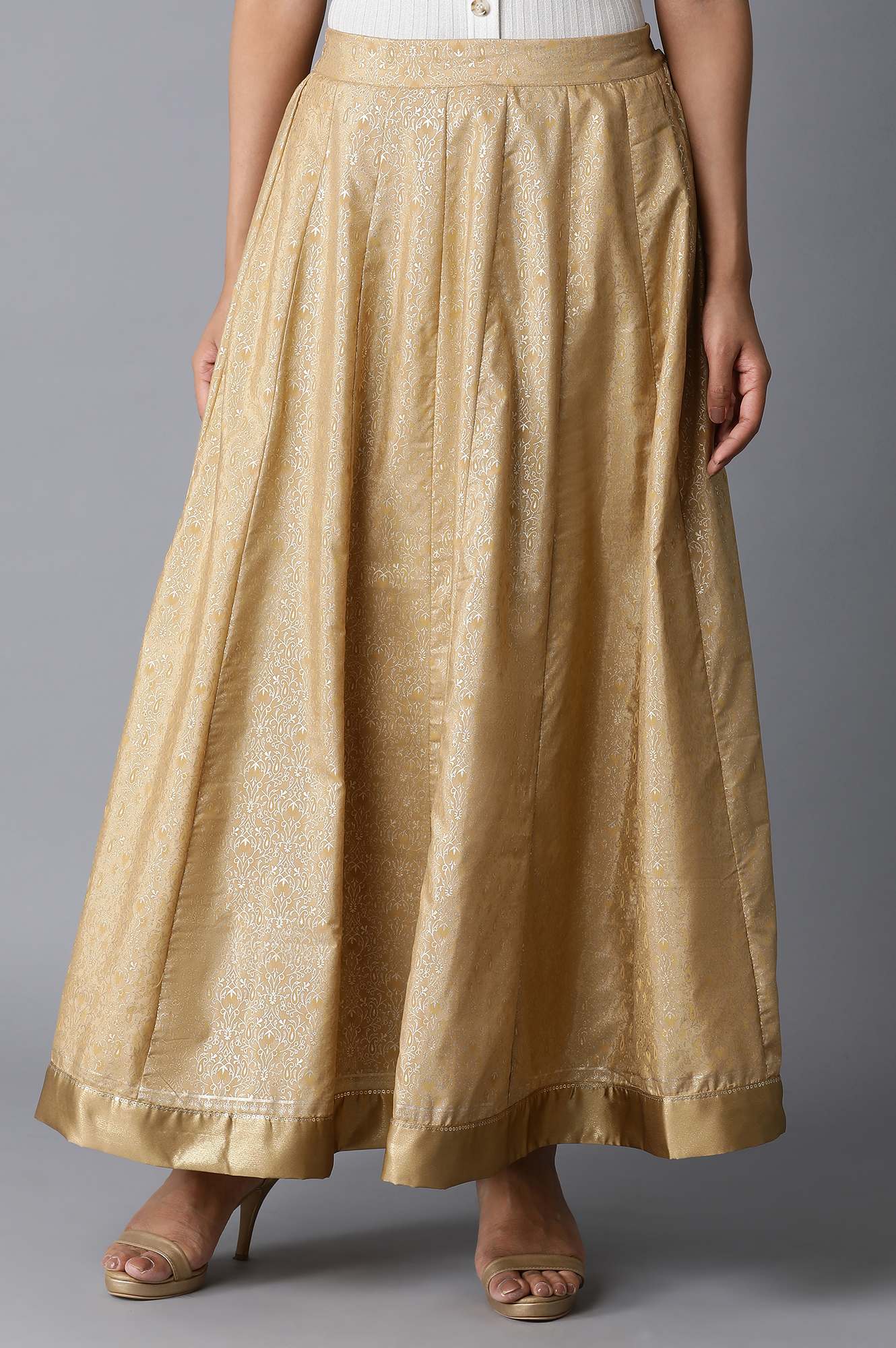 W for Woman Gold Printed Skirt