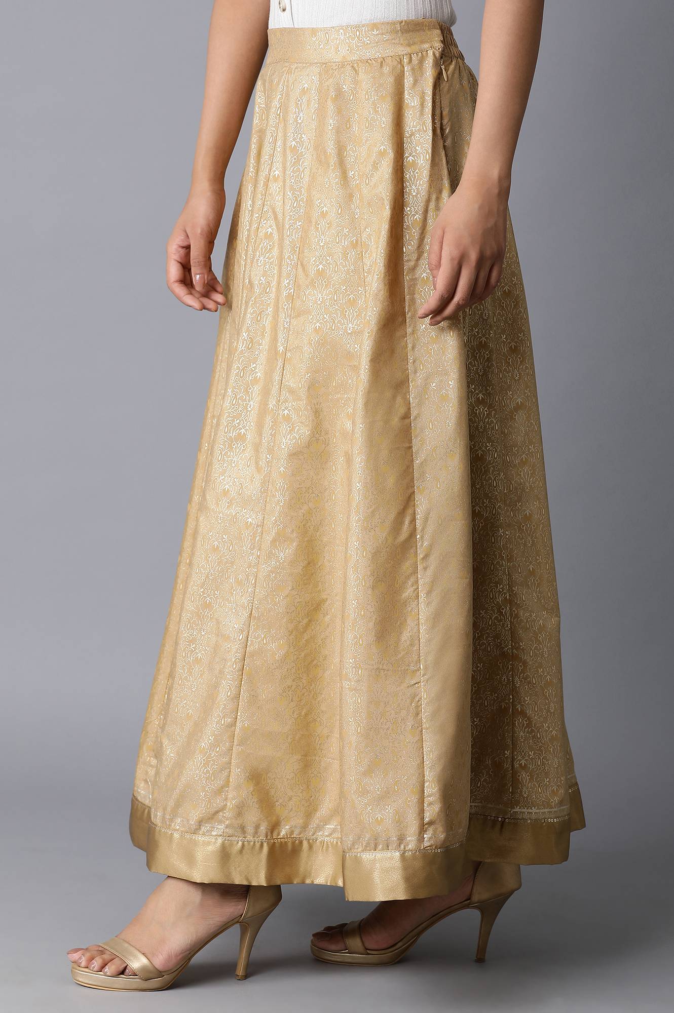 W for Woman Gold Printed Skirt