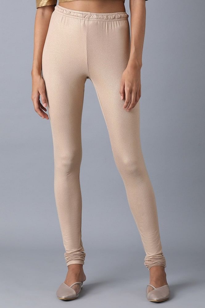 W for Woman Pale Beige Knitted Churidar