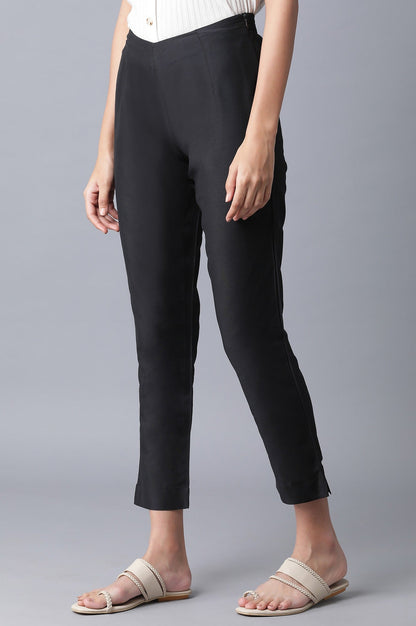 W for Woman Black Slim Fit Ankle Length Pants