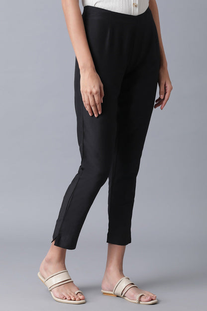 W for Woman Black Slim Fit Ankle Length Pants