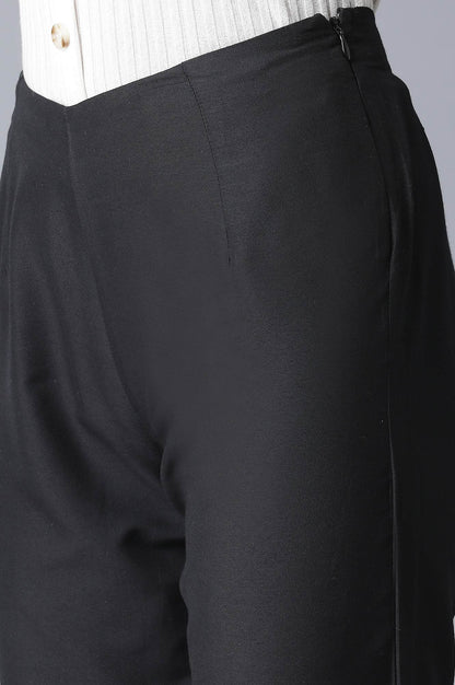 W for Woman Black Slim Fit Ankle Length Pants
