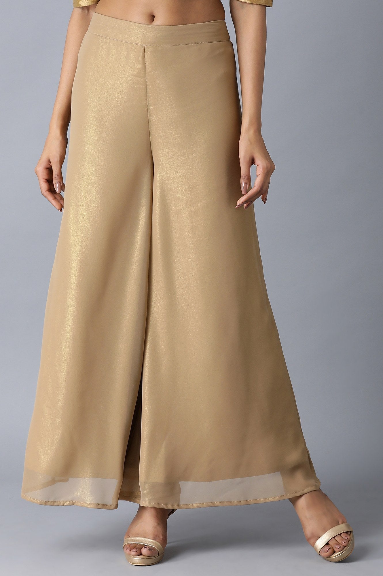 W for Woman Brown Flared Palazzos