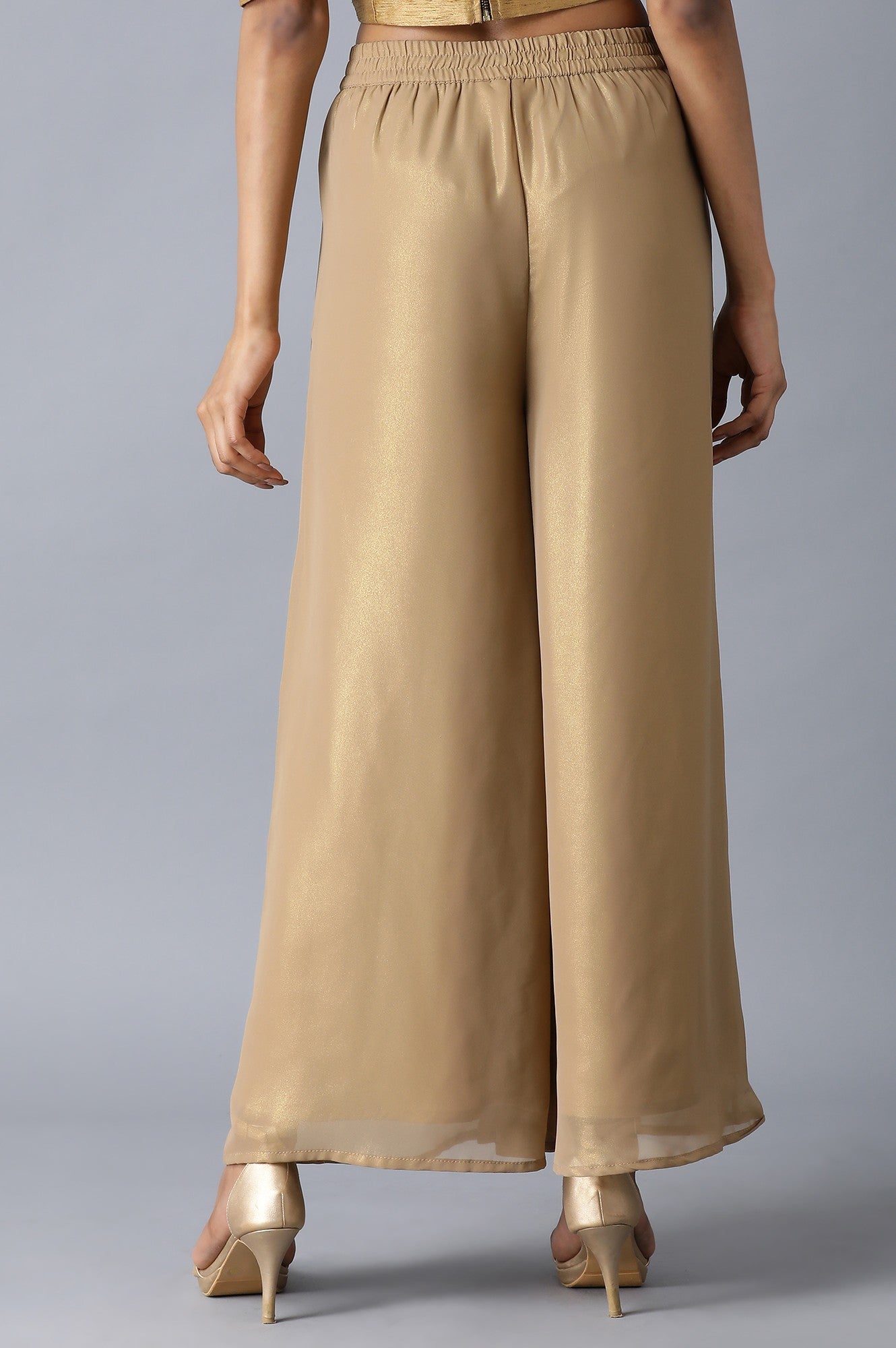 W for Woman Brown Flared Palazzos