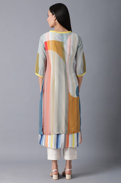 W for Woman Bright Multicolor Layered kurta