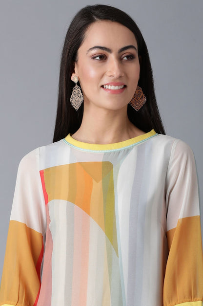 W for Woman Bright Multicolor Layered kurta