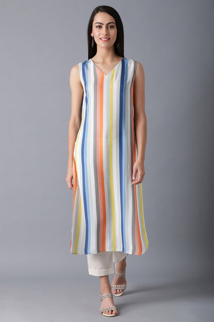 W for Woman Bright Multicolor Layered kurta