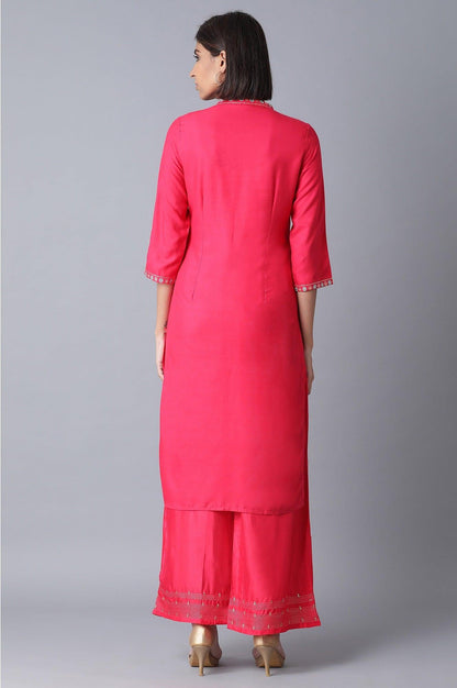 W for Woman Signature Fuchsia Pink Straight kurta