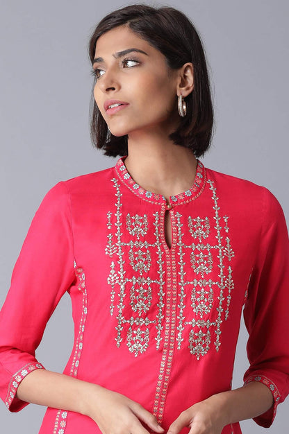 W for Woman Signature Fuchsia Pink Straight kurta